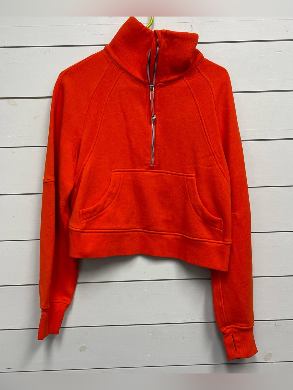 Lululemon scuba oversized funnel neck half zip jacket solar orange size XS/S